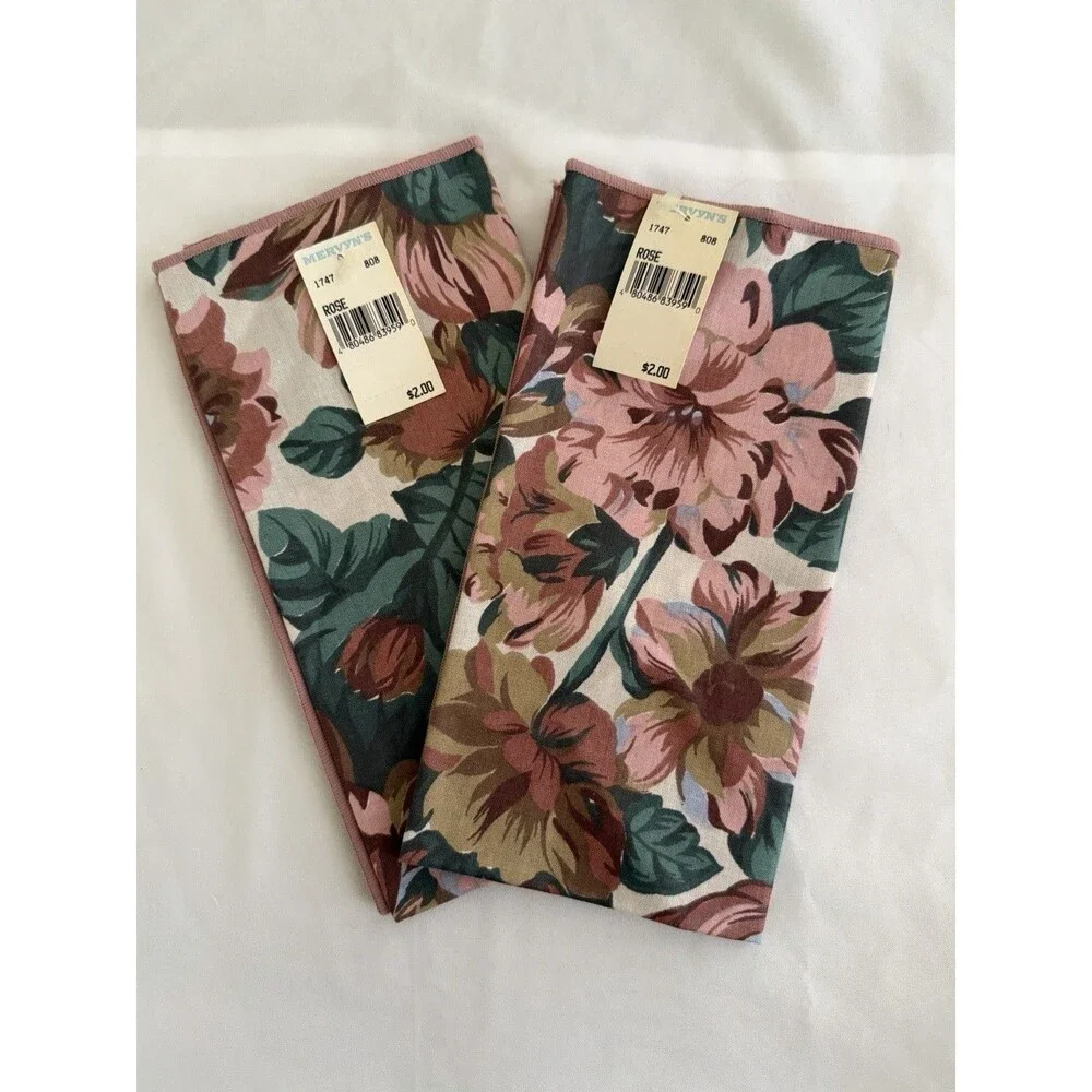 Mervyn's NWT Floral Grandmacore Napkins Pink Cotton/Poly 2pk Cottagecore